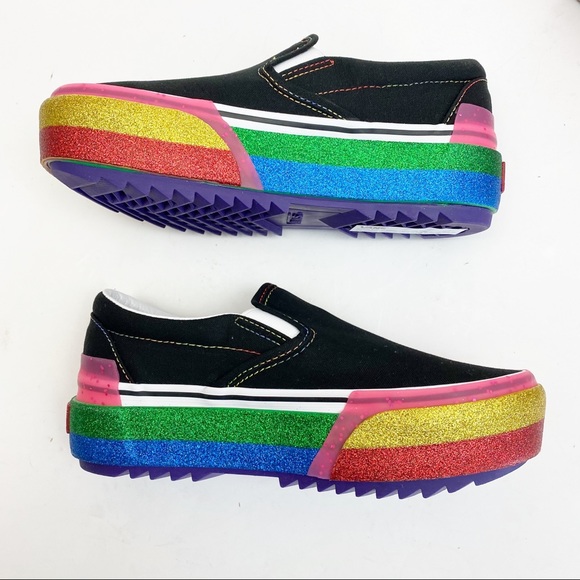 Vans Classic Slip-On Stacked Sneakers: Rainbow - Picture 12 of 15